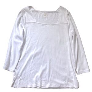 Anne Klein Sport White 3/4 Sleeve T-Shirt - Size Medium